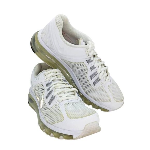 Nike Air Max Plus Women's Pre-owned White Waffle Skin Running Sneakers - sz. 7 - Picture 1 of 6